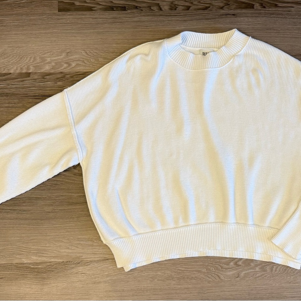 BKE White Crew Neck Sweater, Women’s S